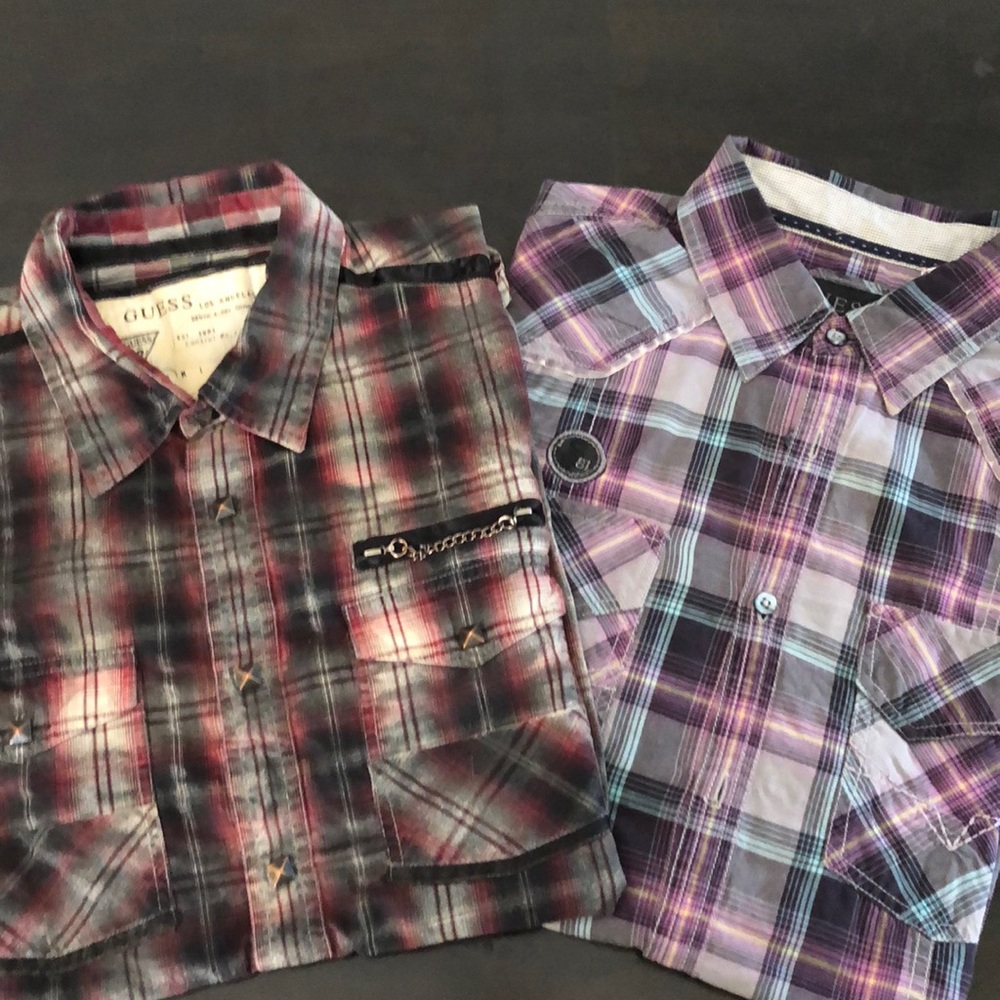 Bundle of 2 Guess Men's casual button down shirts